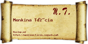 Menkina Tícia névjegykártya